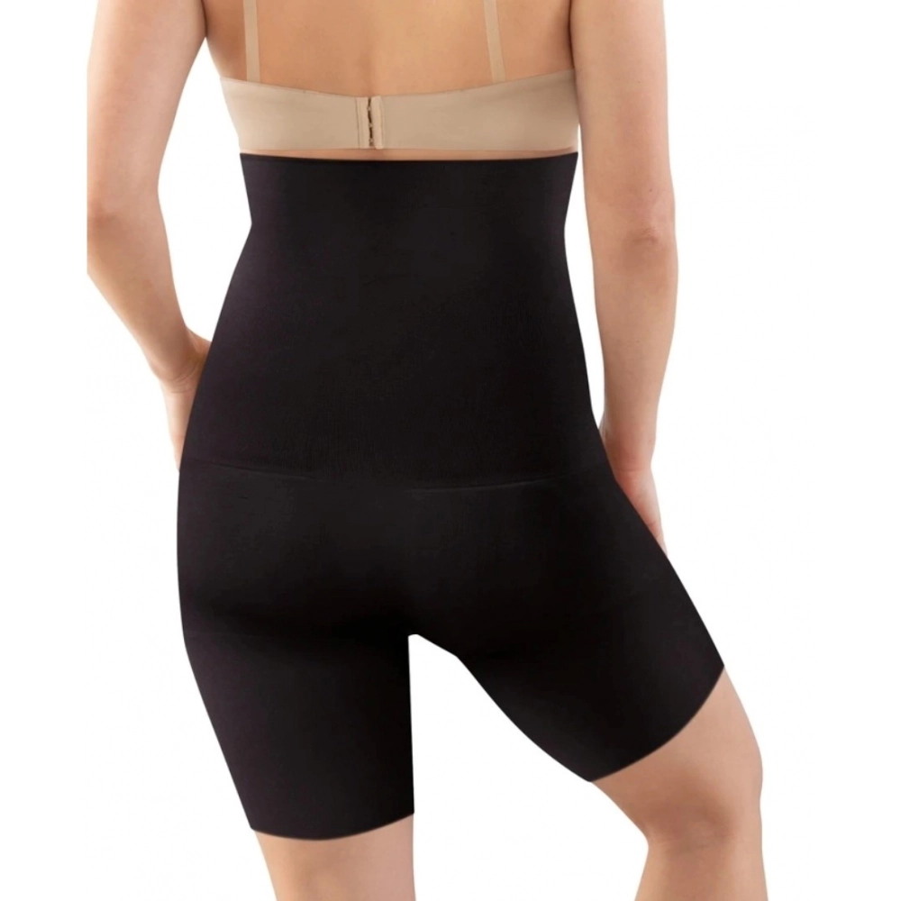 Women's Cotton Solid Western Wear Tummy - Thigh Body Shaper (Black) - Image 4