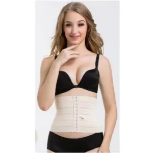 Women's Lycra Blend Solid Western Wear Tummy Body Shaper (Beige)
