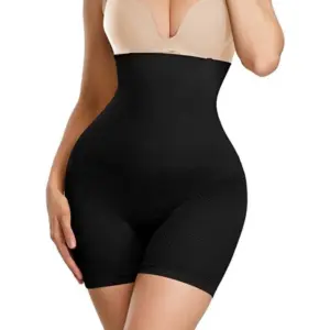 Women's Cotton Solid Western Wear Tummy - Thigh Body Shaper (Black)