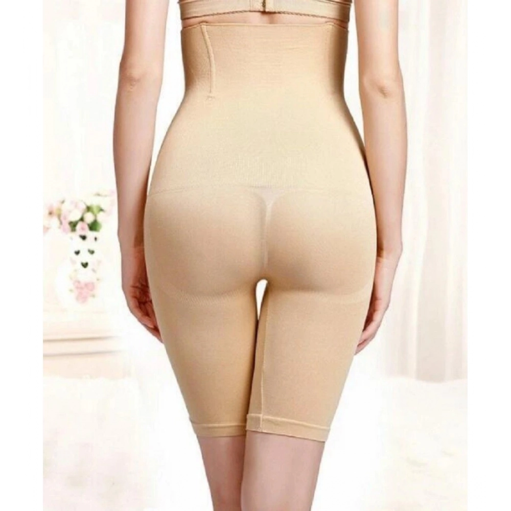 Women's Cotton Lycra Solid Western Wear Tummy - Thigh Body Shaper (Beige) - Image 4