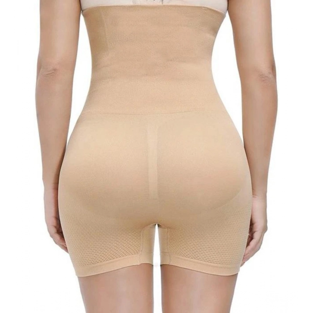 Women's Cotton Lycra Solid Western Wear Tummy - Thigh Body Shaper (Beige) - Image 4
