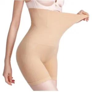 Women's Cotton Lycra Solid Western Wear Tummy Body Shaper (Beige)