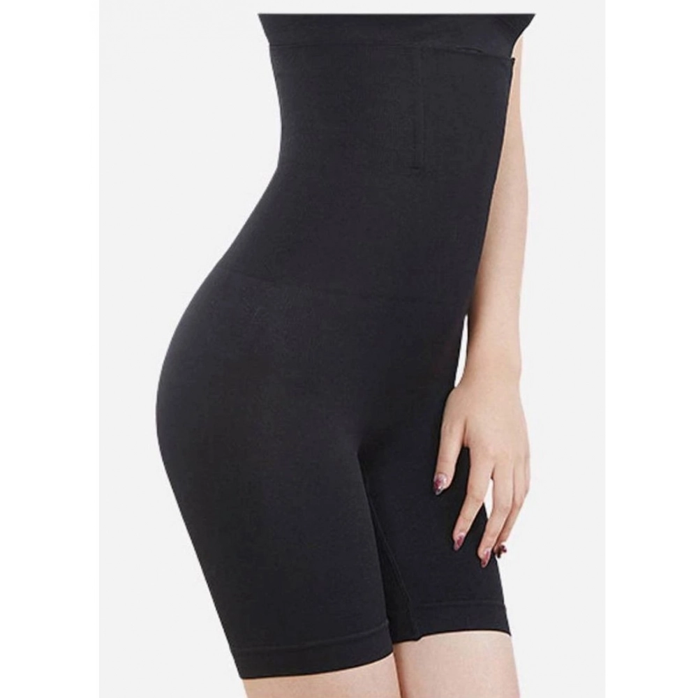 Women's Cotton Lycra Solid Western Wear Body Shaper (Black) - Image 3