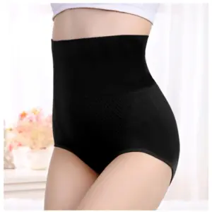 Women's Cotton Self Design Western Wear Body Shaper Brief (Black)