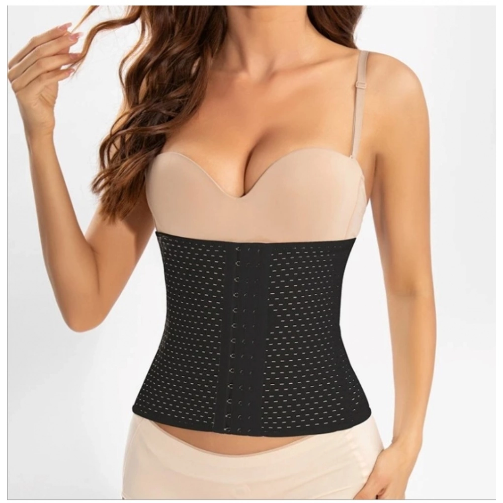 Women's Cotton Solid Western Wear Tummy - Thigh Body Shaper (Black)