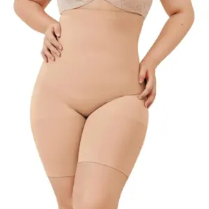 Women's Cotton Solid Western Wear Tummy - Thigh Body Shaper (Skin)