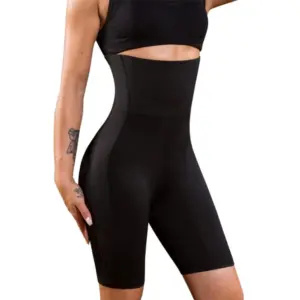 Women's Cotton Solid Western Wear Tummy - Thigh Body Shaper (Black)