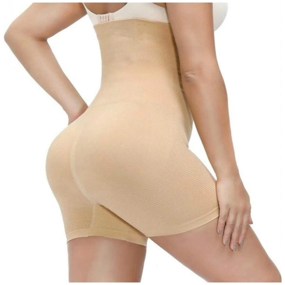 Women's Cotton Lycra Solid Western Wear Tummy - Thigh Body Shaper (Beige) - Image 3