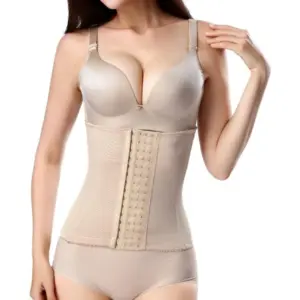 Women's Cotton Self Design Western Wear Corset Body Shaper (Beige)