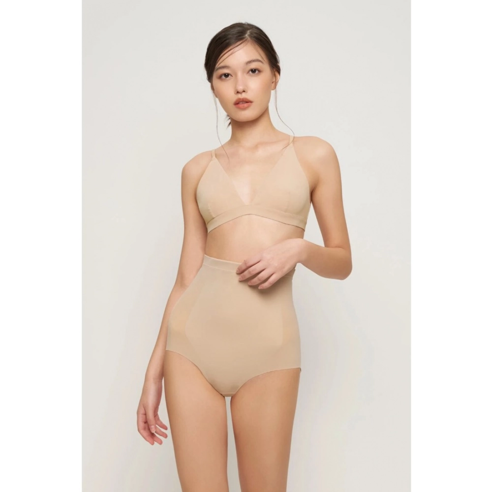 Women's Cotton Solid Western Wear Tummy - Thigh Body Shaper (Beige)