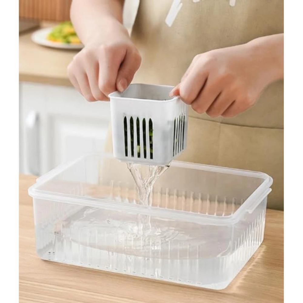 Plastic Food Storage Box With Lid And 6 Compartments - Image 2