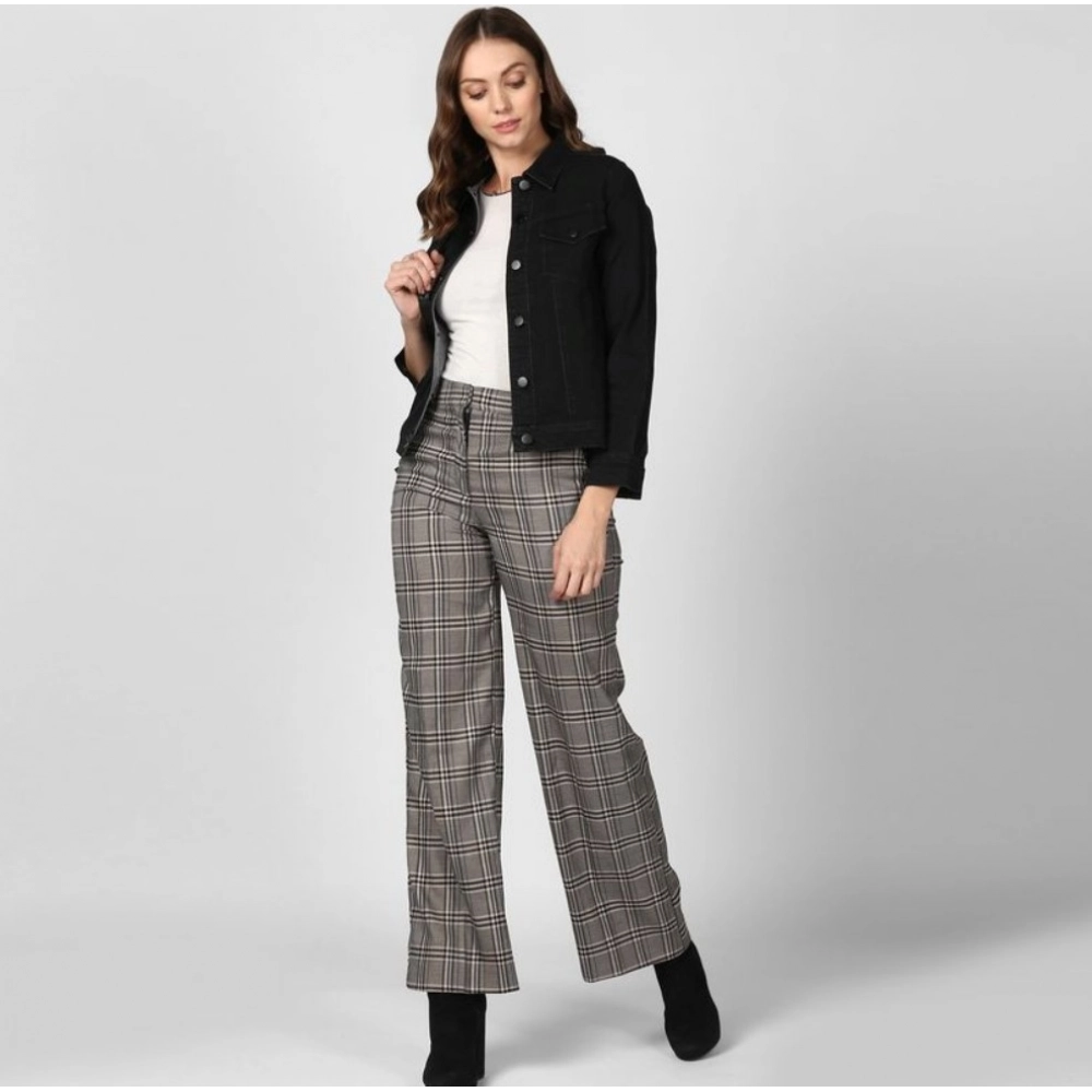 Women's Denim Solid Long Sleeve Jacket (Black) - Image 3