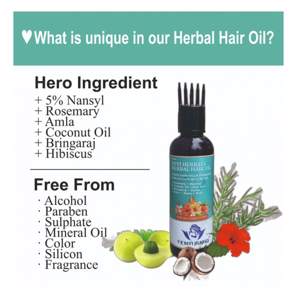 Devi Herbels Rosemary Herbal 100 ML Hair Oil - Men's And Women's Hair Growth Oil - Image 3