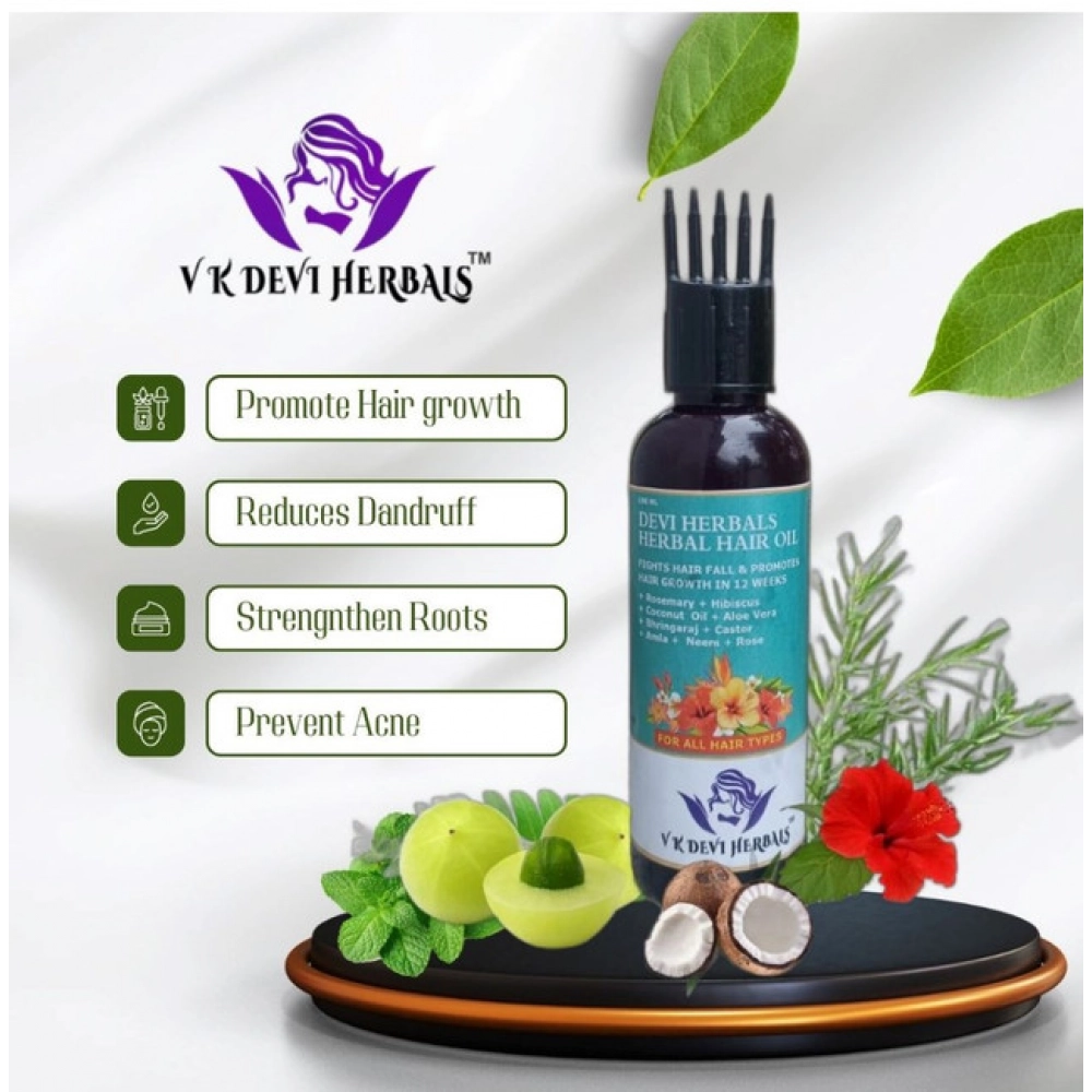 Devi Herbels Rosemary Herbal 100 ML Hair Oil - Men's And Women's Hair Growth Oil - Image 2