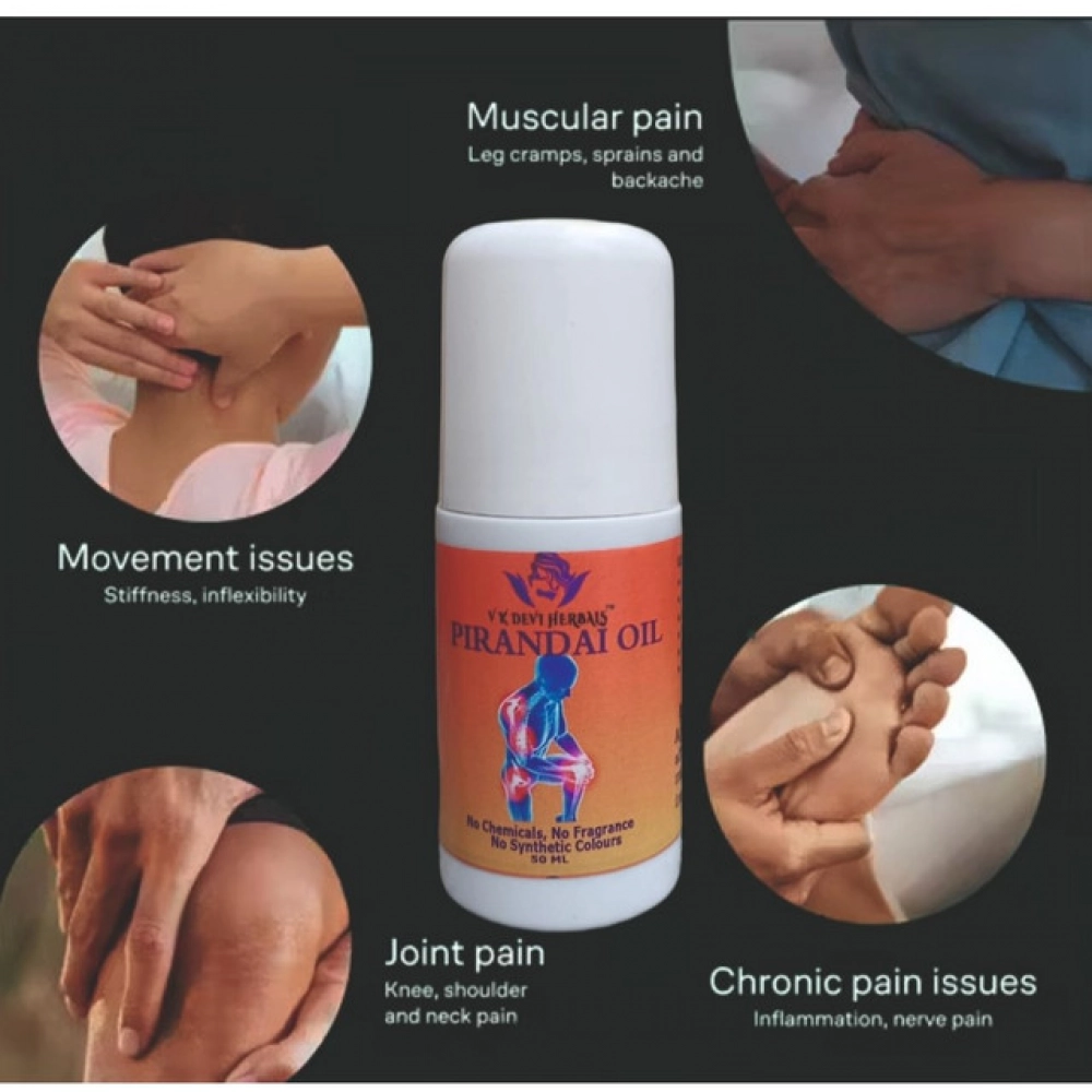 Devi Herbal Pirandai Pain Relief 50 ML Oil - Natural, Chemical-Free Oil - Image 4