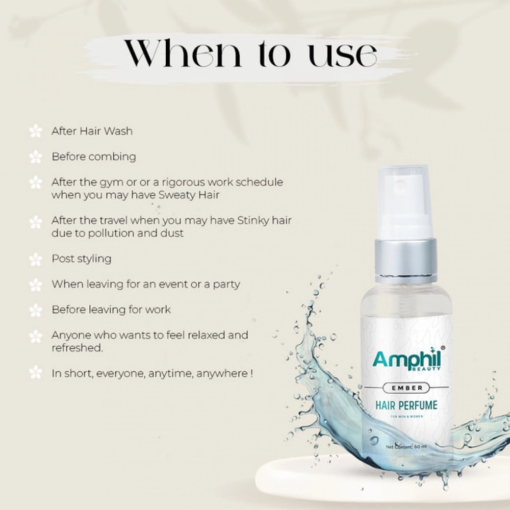 Amphil beauty Ember Unisex Hair perfume 60 ml | Alcohol free | Water based | Paraben Free - Image 3
