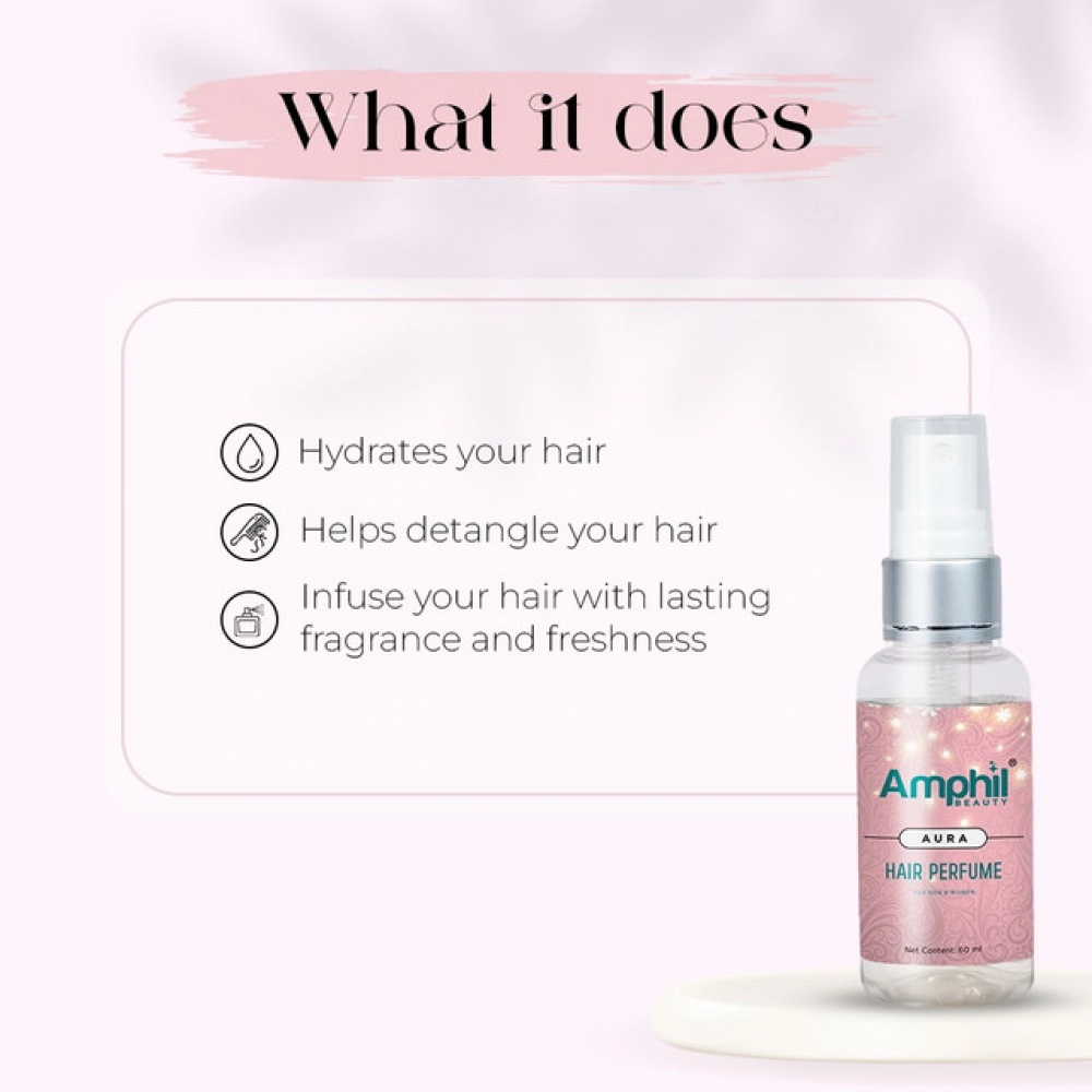 Amphil beauty Aura Unisex Hair perfume 60 ml | Alcohol Free | Water Based | Paraben Free - Image 3