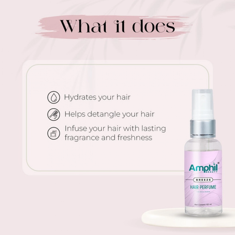 Amphil beauty Breeze Unisex Hair perfume 60 ml | Alcohol Free | Water Based | Paraben Free - Image 4
