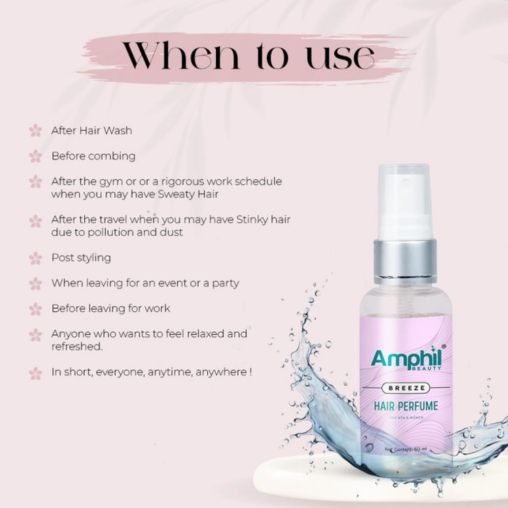 Amphil beauty Breeze Unisex Hair perfume 60 ml | Alcohol Free | Water Based | Paraben Free - Image 2