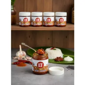 Pack of_5 100GM LT Garlic Pickle Traditional Digestive Side Dish (Red)