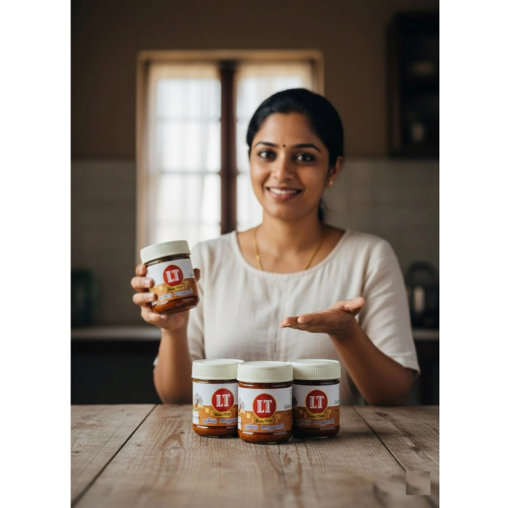 Pack of_5 100GM LT Garlic Pickle Traditional Digestive Side Dish (Red) - Image 2