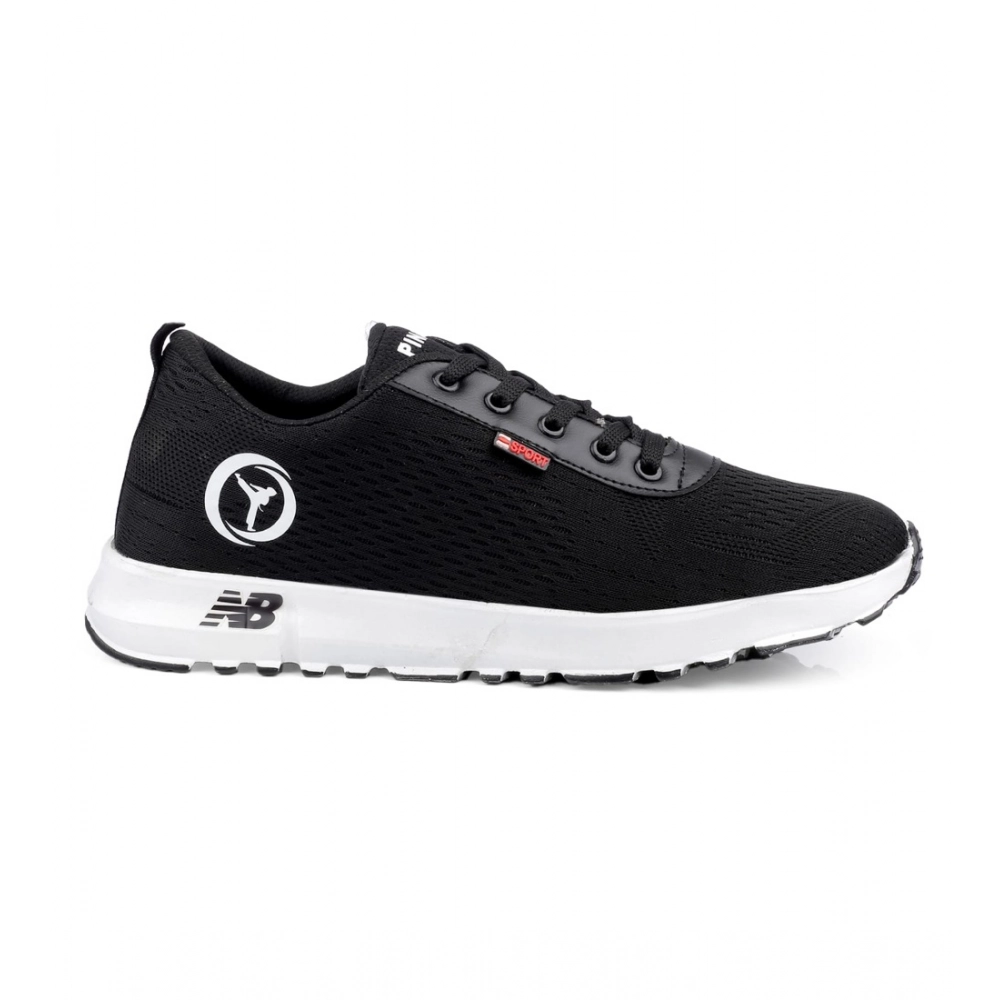Men's Casual Mesh Lace-ups Casual Shoes (Black) - Image 4