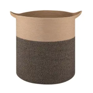 Cotton 12x14 Inch -Storage Basket For Clothes (Dark Brown)