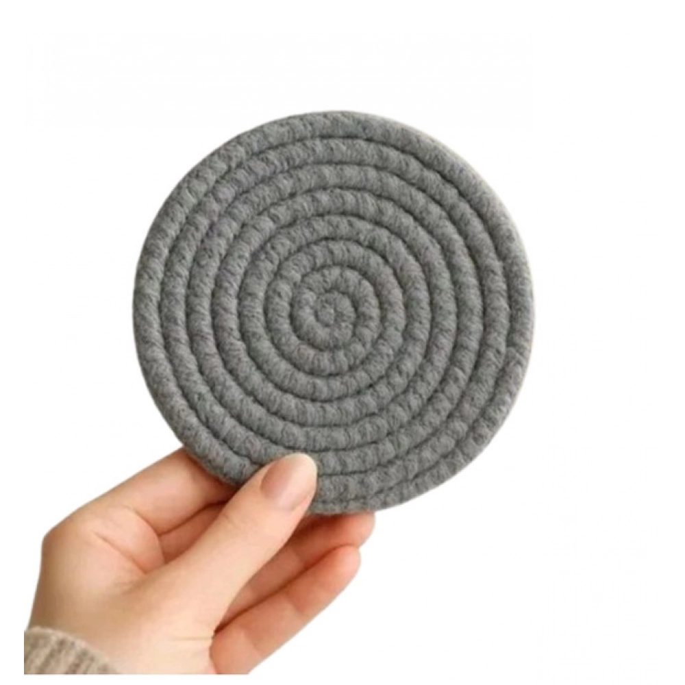 Cotton 6 Pcs Set Tea Coaster 6 Pcs Set (Gray) - Image 3