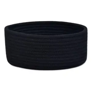 Cotton 8x3 Inch Round 1 Pcs Bedside Organizer (Black)