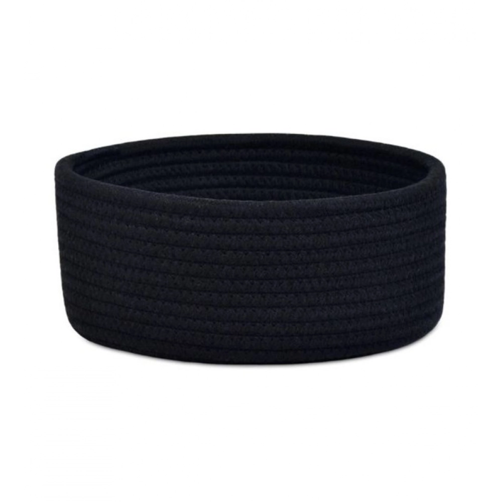 Cotton 8x3 Inch Round 1 Pcs Bedside Organizer (Black) - Image 3