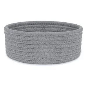 Cotton 8x3 Inch Round 1 Pcs Bedside Organizer (Gray)