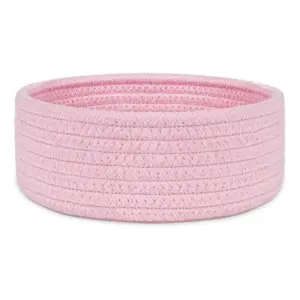 Cotton 8x3 Inch Round 1 Pcs Bedside Organizer (Pink)