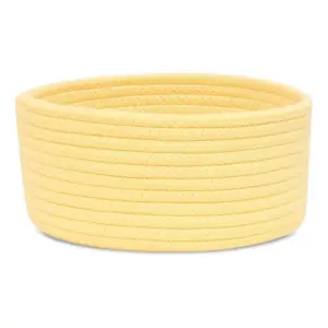 Cotton 8x3 Inch Round 1 Pcs Bedside Organizer (Yellow)