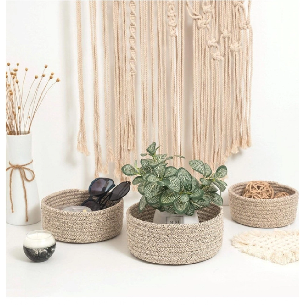 Cotton 8x3 Inch Kidi Round 3 Set Bedside Organizer (Kidi) - Image 3