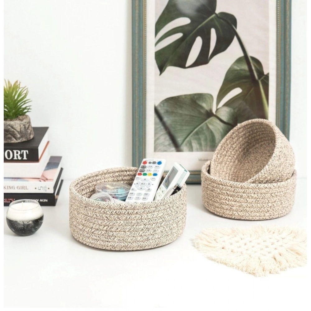 Cotton 8x3 Inch Kidi Round 3 Set Bedside Organizer (Kidi) - Image 2