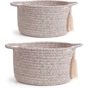 Cotton 8x4 Inch Round 2 Set Kidi With Jhalar Bedside Organizer (Kidi)