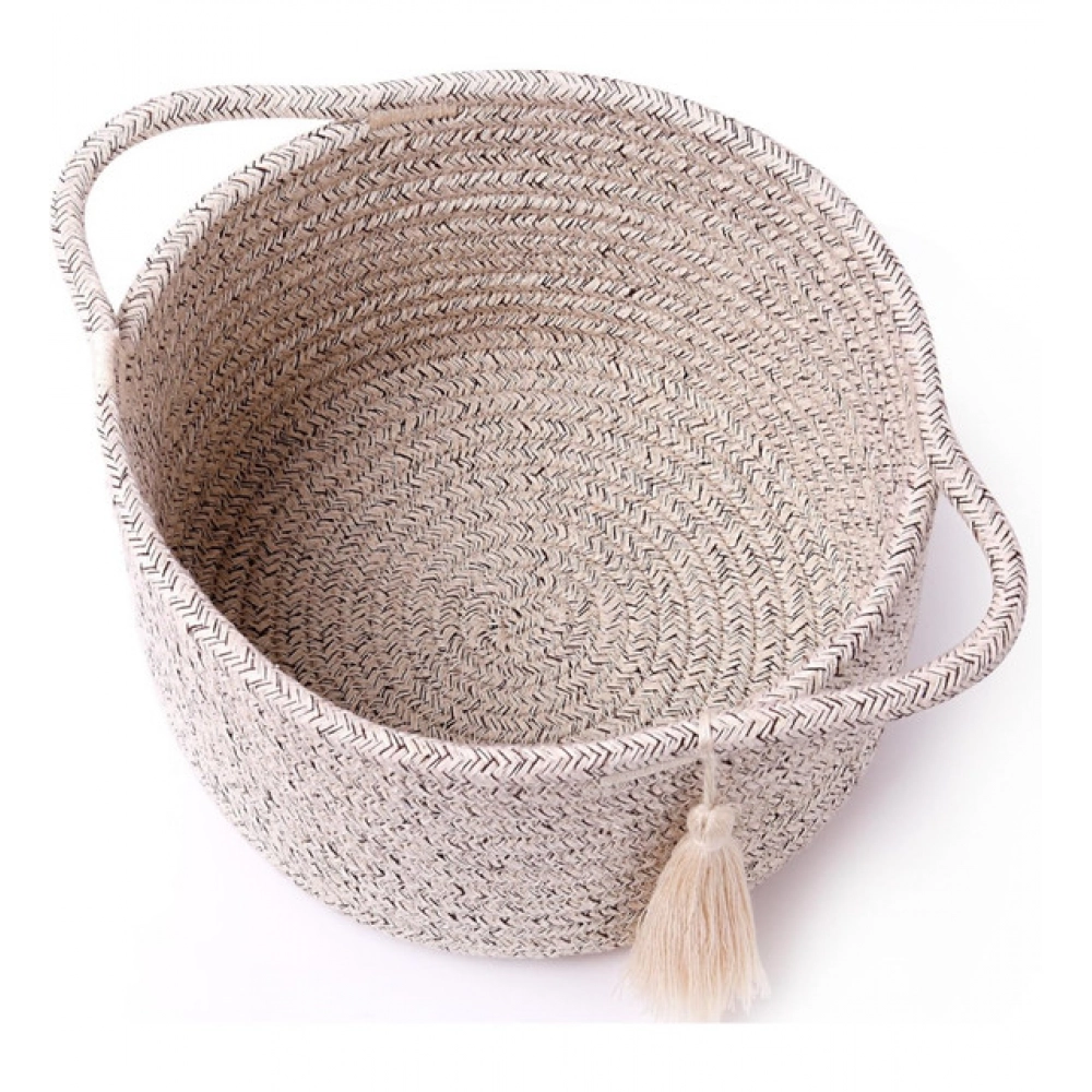 Cotton 8x4 Inch Round 2 Set Kidi With Jhalar Bedside Organizer (Kidi) - Image 3