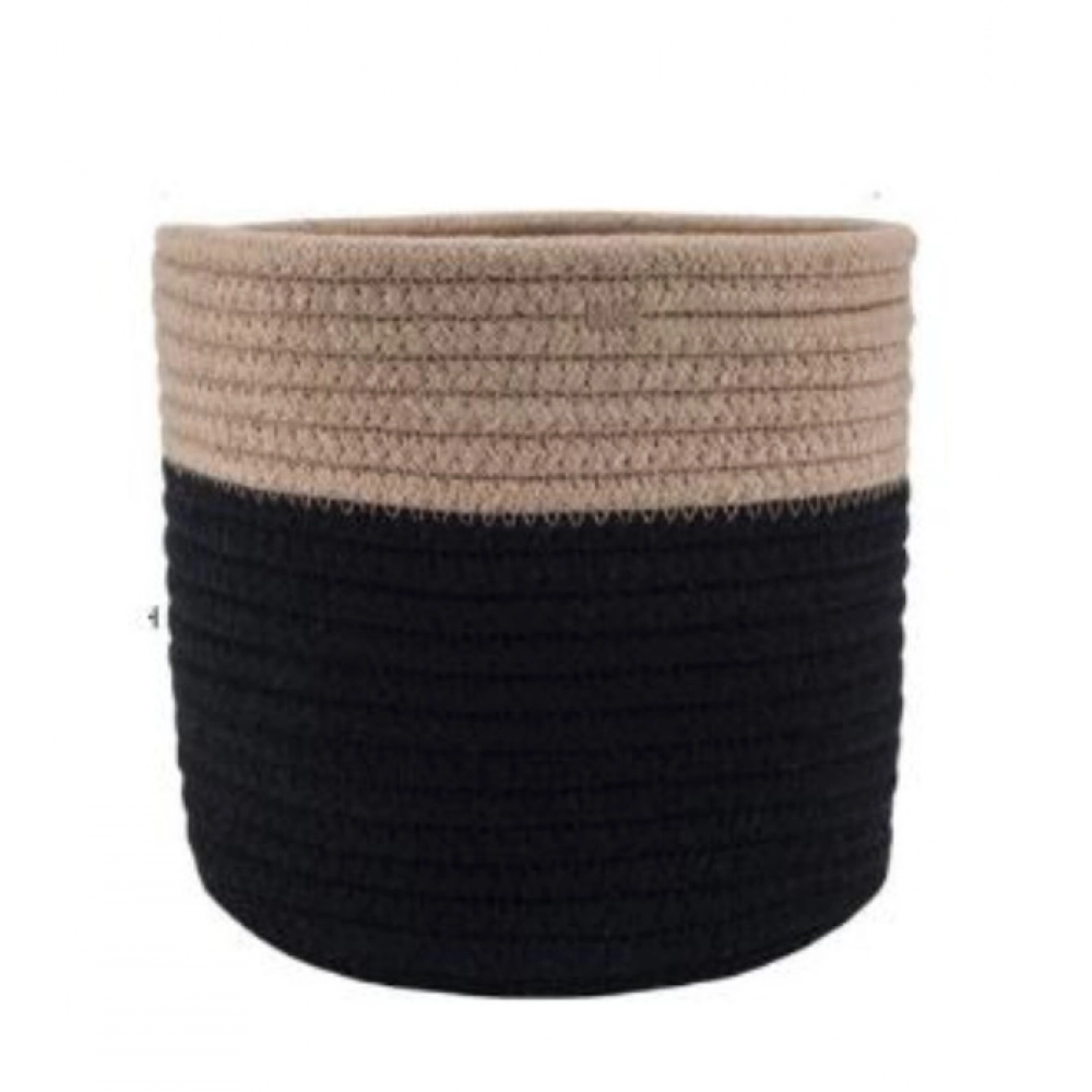 Cotton Flower Pot (Beige Black)