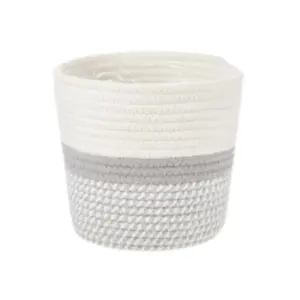 Cotton Flower Pot (Gray White)