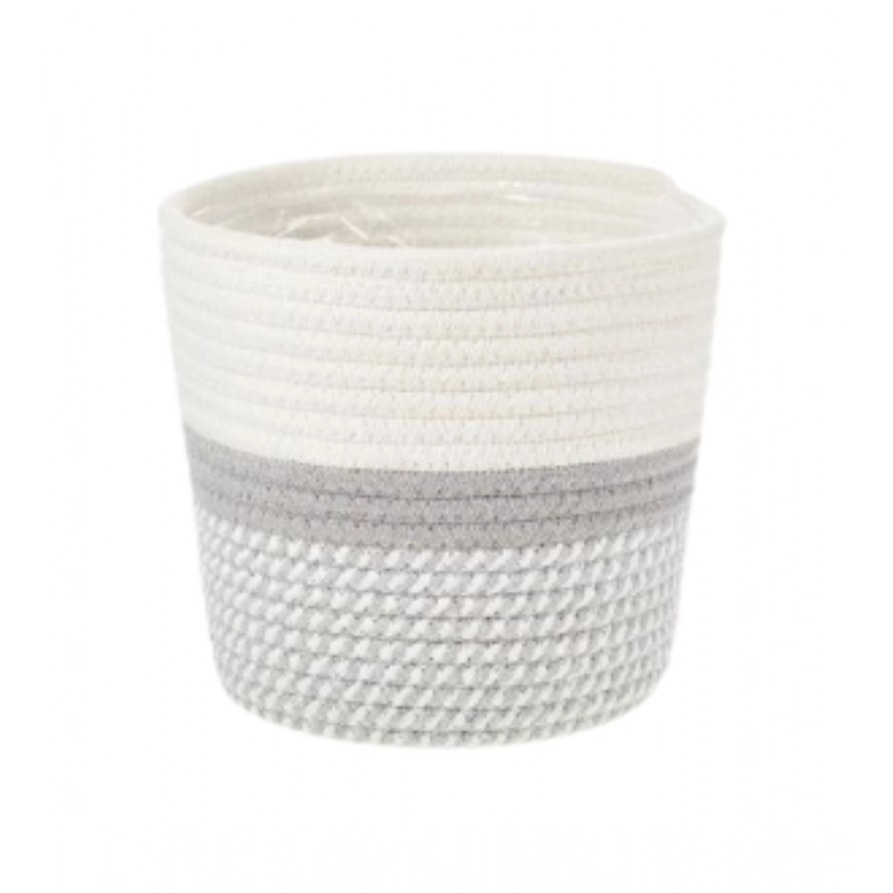 Cotton Flower Pot (Gray White)
