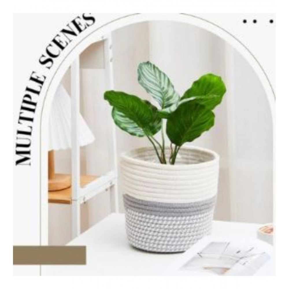 Cotton Flower Pot (Gray White) - Image 3