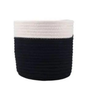 Cotton Flower Pot (White Black)