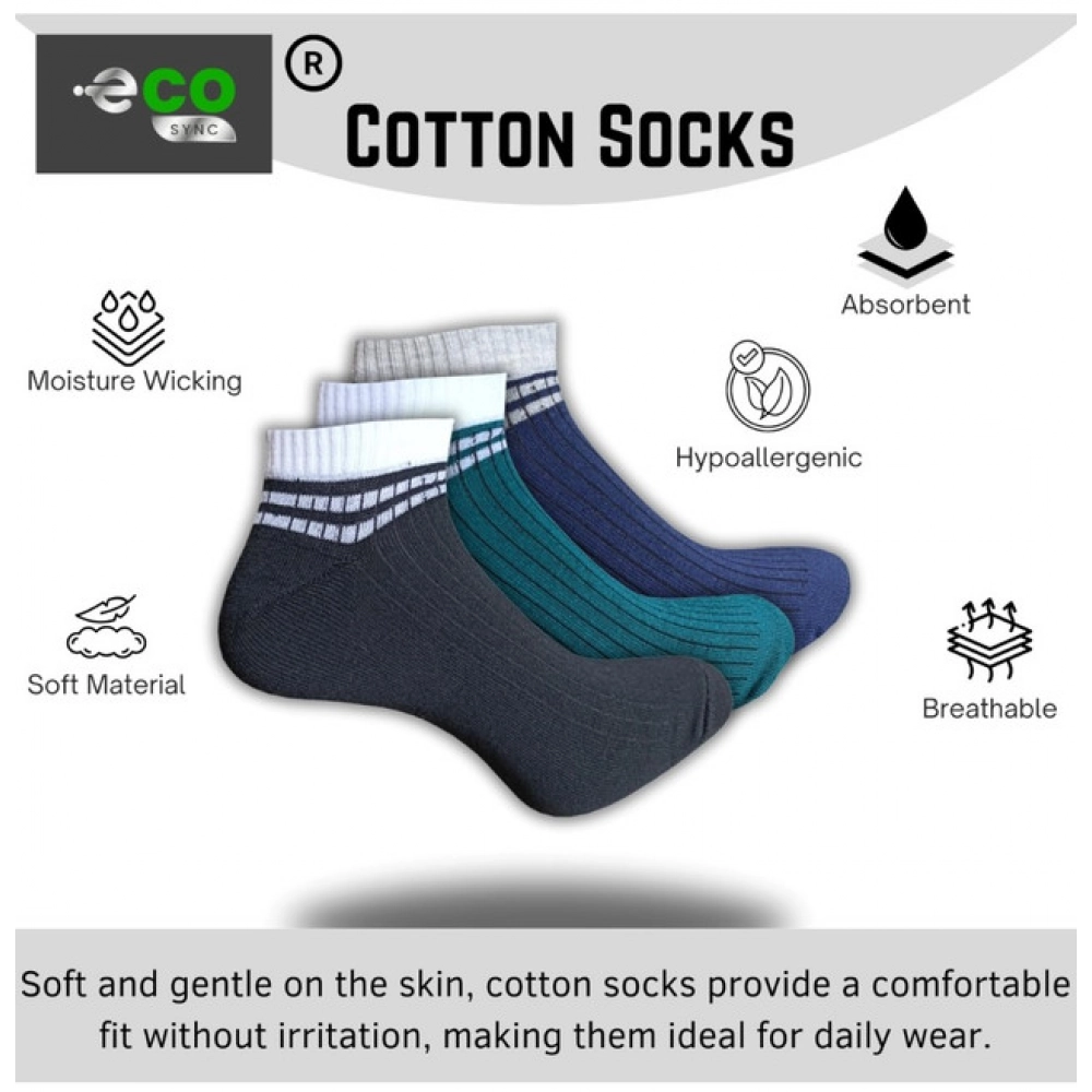 3_Pair Set Unisex Casual Cotton Printed Low Cut Socks (Multicolor) - Image 3