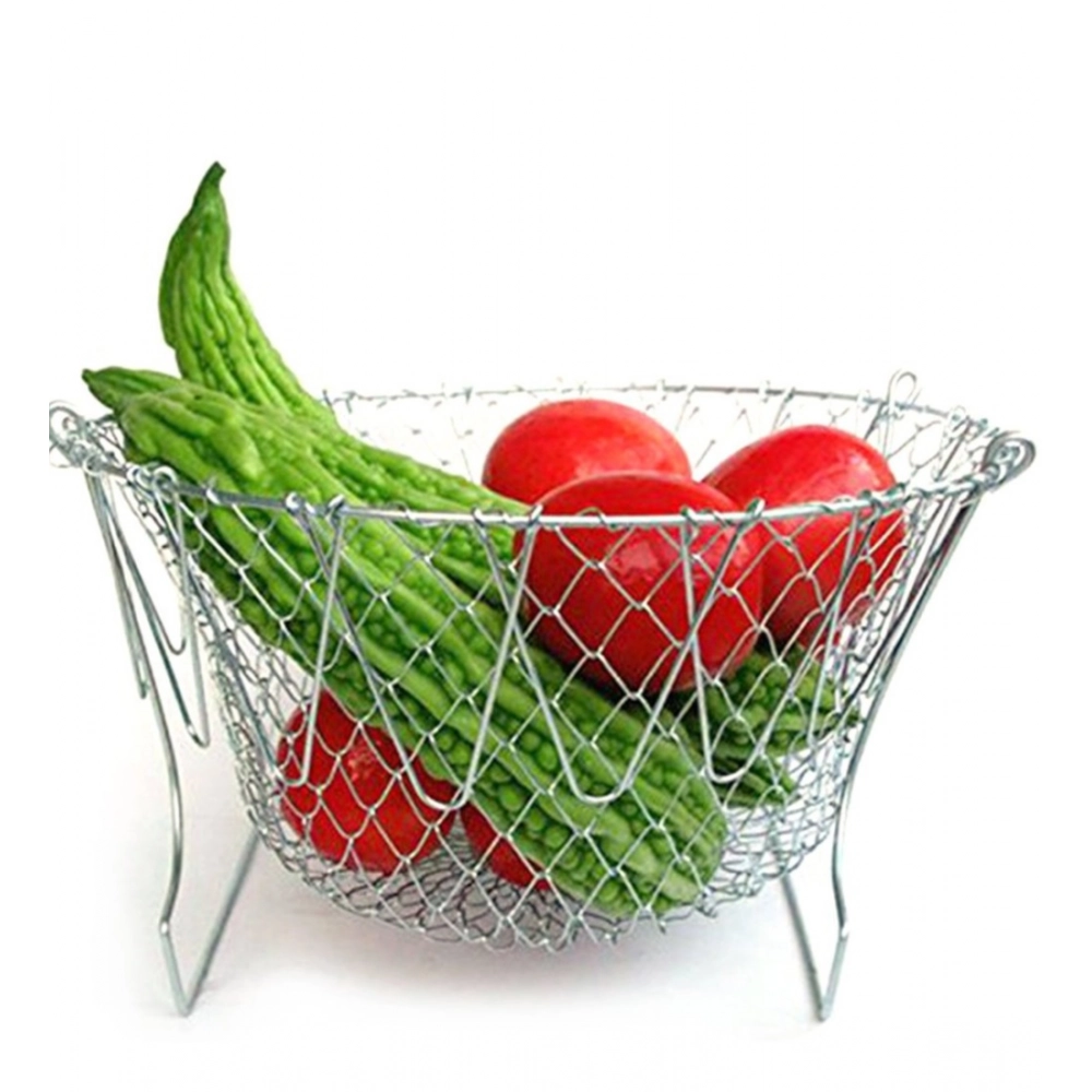Foldable Chef Basket – Multi-Function Strainer And Steamer (Color: Assorted ) - Image 3