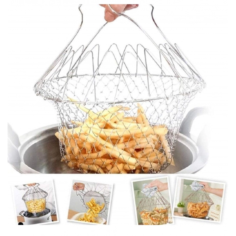 Foldable Chef Basket – Multi-Function Strainer And Steamer (Color: Assorted ) - Image 2