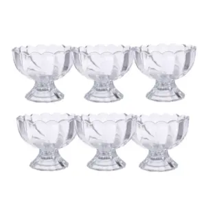 Unbreakable Plastic Dessert And Ice Cream Bowls – Set of 6 for Serving Salad, Fruits And More (Color: Assorted )