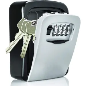 Wall-Mounted ABS Plastic Key Lock Box (Grey-Black )