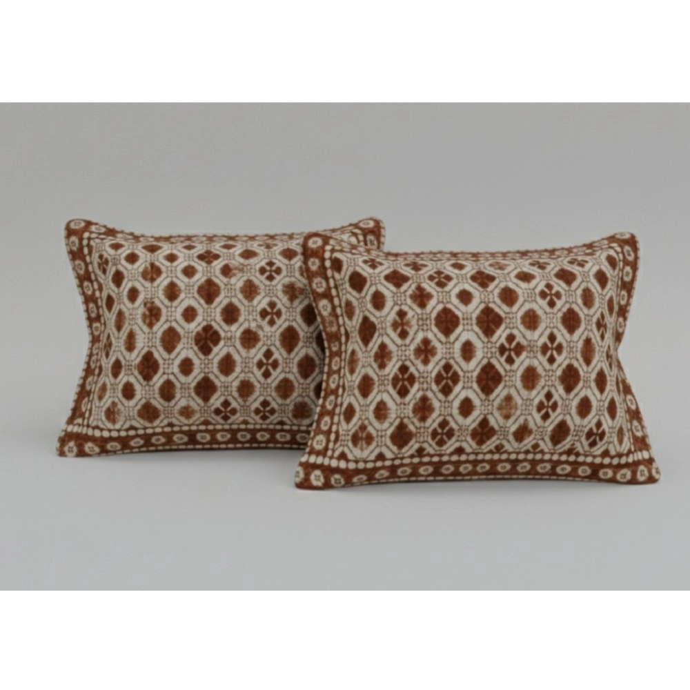 Fleece Geometric Double Polar Warm Bedsheet with 2 Pillow Cover (Brown) - Image 2