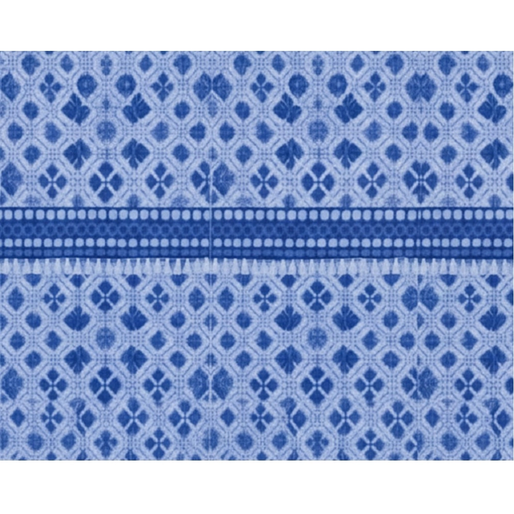 Fleece Geometric Double Polar Warm Bedsheet with 2 Pillow Cover (Blue) - Image 3