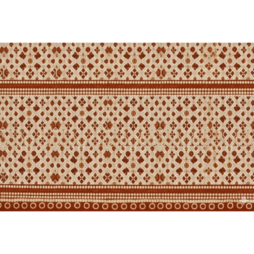 Fleece Geometric Double Polar Warm Bedsheet with 2 Pillow Cover (Orange) - Image 3